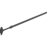 Single dark grey LEGO 16965 Rip Cord 5 x 35 Flat element, angled view showing the ribbed cord and end piece.