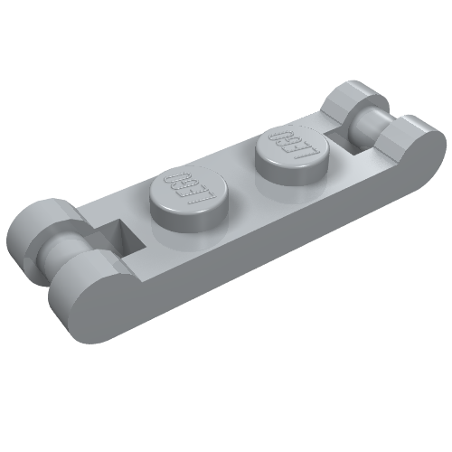 Light grey LEGO 18649 Plate, Modified 1 x 2 with Bar Handles on Ends.