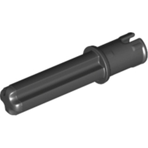 A dark gray LEGO Technic Axle 2L with Pin with Friction Ridges.