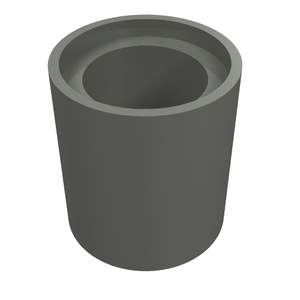 Light bluish gray LEGO Technic Liftarm Thick 1 x 1 (Spacer), a cylindrical building block with a hole, viewed from above.