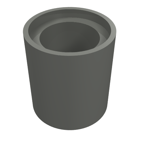 Light bluish gray LEGO Technic Liftarm Thick 1 x 1 (Spacer), a cylindrical building block with a hole, viewed from above.