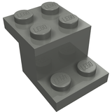 Dark stone gray LEGO 18671 Bracket 3 x 2 x 1 1/3 with bottom tube, featuring studs on top and bottom plates.