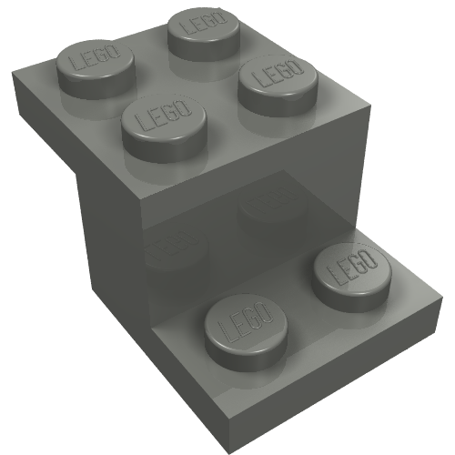 Dark stone gray LEGO 18671 Bracket 3 x 2 x 1 1/3 with bottom tube, featuring studs on top and bottom plates.