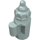 Light grey LEGO minifigure utensil baby bottle with a handle and a detailed top, shown at an angle.