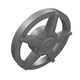 Grey LEGO 18978a Wheel Cover with 5 spokes, designed to fit Wheel 18976.