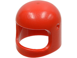Red LEGO minifigure helmet, part 193a2, Space / Town style, with thin chin strap and visor dimples.
