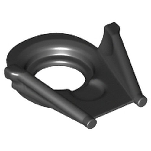 Dark gray LEGO Minifigure Neck Collar, part of the SW Darth Vader Helmet Lower Jaw, featuring a central opening and extensions.