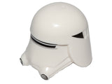LEGO 20907pb01 Minifigure Headgear Helmet SW Snowtrooper Ep. 7 Pattern. White helmet with black stripes and visor details.