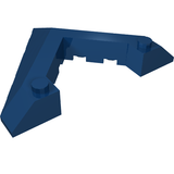Dark blue LEGO 22390 Wedge 6 x 8 Pointed Cutout part with two studs, viewed from an angle.