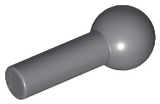 A single dark gray LEGO Bar 1L with Tow Ball, part number 22484, an essential building component.