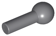 A single dark gray LEGO Bar 1L with Tow Ball, part number 22484, an essential building component.