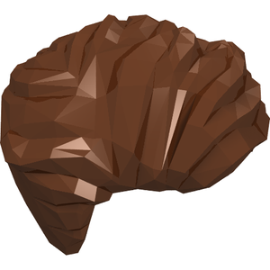 Brown LEGO minifigure hairpiece, swept left, tousled, with a slight widow's peak and short sideburns.