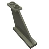 A single dark grey LEGO Tail 4 x 1 x 3 piece (part 2340) with two studs on top, angled like a fin.