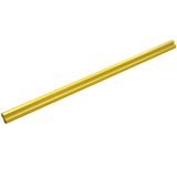 Yellow LEGO Technic Axle 11L with grooves on a white background