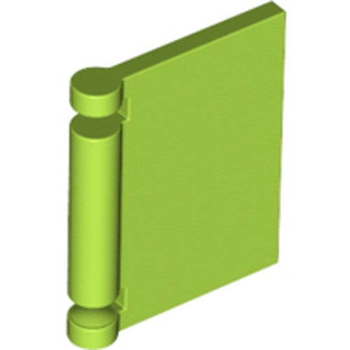 Lime green LEGO Minifigure Utensil Book Cover, seen from an angled perspective.