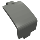 Dark gray LEGO Technic Panel Curved 3 x 5 x 3 (24116) with a stud on top, rendered on a white background.