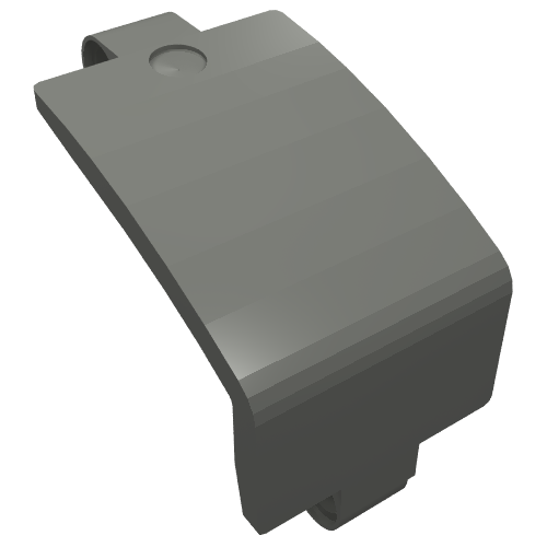 Dark gray LEGO Technic Panel Curved 3 x 5 x 3 (24116) with a stud on top, rendered on a white background.