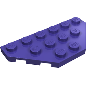 Purple LEGO Wedge, Plate 3 x 6 Cut Corners (2419) showing 12 studs on top surface.