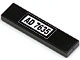 Black LEGO Tile 1x4 with a white sticker displaying the pattern 'AD 7635'.