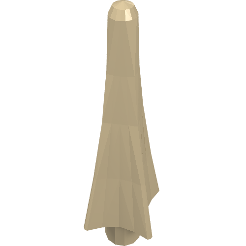Tan LEGO Minifigure Weapon Spear Tip with Fins, part 24482.
