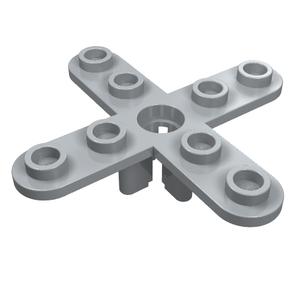 Light grey LEGO 2479 propeller with 4 blades, 5 diameter, rounded ends, and an open hub.