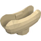 Tan LEGO hot dog bun (part 25386) in a low-polygon 3D render, angled.