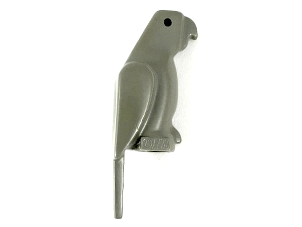 Gray LEGO bird parrot (part 2546) with a small beak, shown against a white background.