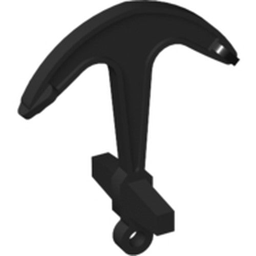Black LEGO anchor piece (part 2564) with two curved flukes, a stem, cross-bar, and a single bottom loop.