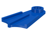 Blue LEGO 2599a minifigure footgear flipper with two parallel ridges and a circular connector.