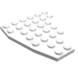 White LEGO Wedge Plate 7 x 6 (Boat Bow Plate) with studs visible on top.
