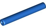 Single blue LEGO Pneumatic Hose 4mm D. V2 Precut 4L / 3.2cm, viewed from an angle.