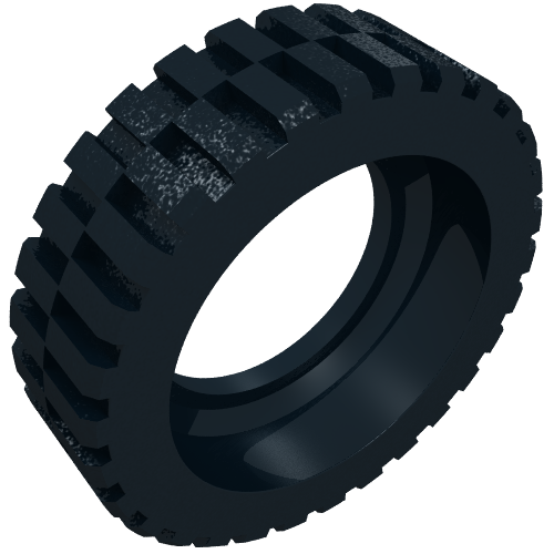Dark grey LEGO 2696 Tire 13 x 24 Model Team with visible tread and inner rim details.