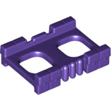 Dark purple LEGO Minifigure Utility Belt, part 27145, featuring two open rectangular sections and ridges on one side.