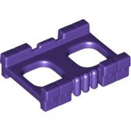 Dark purple LEGO Minifigure Utility Belt, part 27145, featuring two open rectangular sections and ridges on one side.