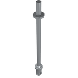Grey LEGO Bar 8L with two stop rings and a Technic pin end, often used as a ski pole accessory.
