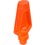 LEGO Minifigure Weapon Spear Tip 27257 in translucent orange, featuring a hexagonal top and detailed internal design.