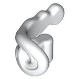 White LEGO 27393 Wave Rounded Energy with Bar Handle (Power Blast) piece.