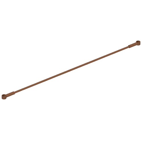 LEGO 27965 brown flexible hose 22L with two connector ends, shown diagonally.