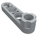 Gray LEGO Technic Liftarm, Modified Stud Connector Thin 1 x 4, with cross axle, pin holes, and stud connector.