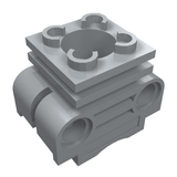 Light bluish gray LEGO Technic Engine Cylinder (2850a) with partial hollow studs on top and side slots.