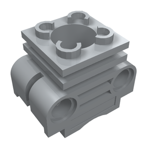 Light bluish gray LEGO Technic Engine Cylinder (2850a) with partial hollow studs on top and side slots.