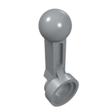 Gray LEGO Technic Engine Connecting Rod (2852) featuring a spherical ball joint and a circular connector.