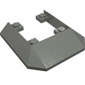 Dark grey LEGO 2876 Wedge 6 x 6 Cutout (Train Roof) with four studs visible on top.