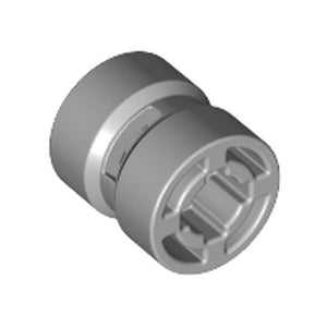 Light gray LEGO wheel part 30027b, 8mm D. x 9mm, designed for slicks with a notched pin hole.