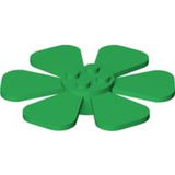 A green LEGO 6-blade propeller fan (8x8) shown against a white background.