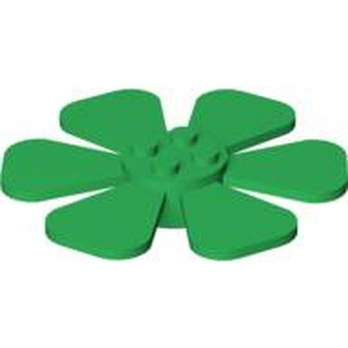 A green LEGO 6-blade propeller fan (8x8) shown against a white background.