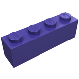 Purple LEGO 3010 brick (1x4 studs) with LEGO logo on studs.