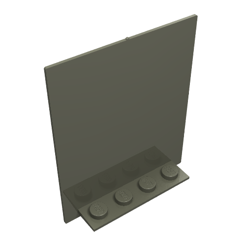 Dark grey LEGO 30102 Door 2x5x5 Swivel, Flat Base, showing the top pivot and four base studs.