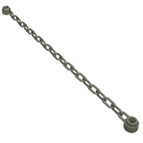 Light gray LEGO chain with 21 links and a round connector on each end, angled diagonally.