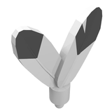 LEGO 30126p01 minifigure plume feathers with black tips pattern on both sides, attached to a small pin.